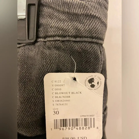 NWT We The Free Tinsley Baggy High Rise Jeans Blowout Black Size 30 - Picture 6 of 10